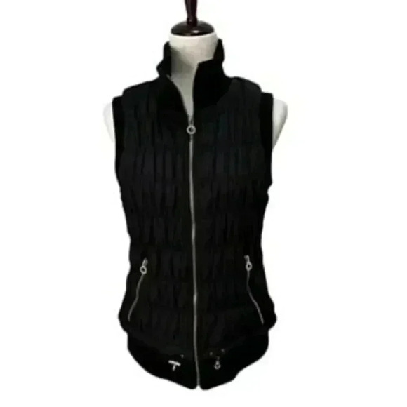 Calvin Klein black Quilted Puffer Front Zip Fully Lined Vest Women’s Size Large‎ - Picture 2 of 12